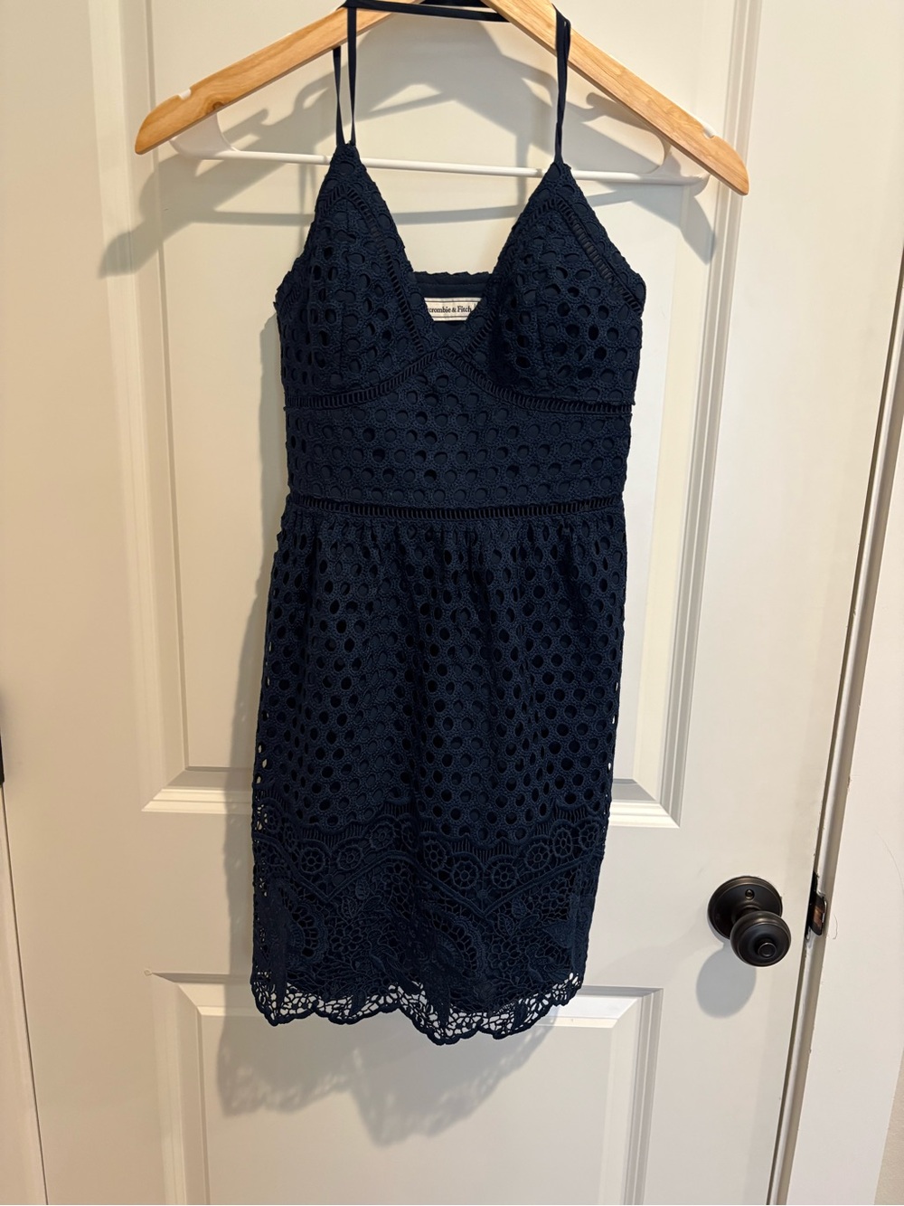 Abercrombie & Fitch Navy Crochet Mini Dress - Size XS